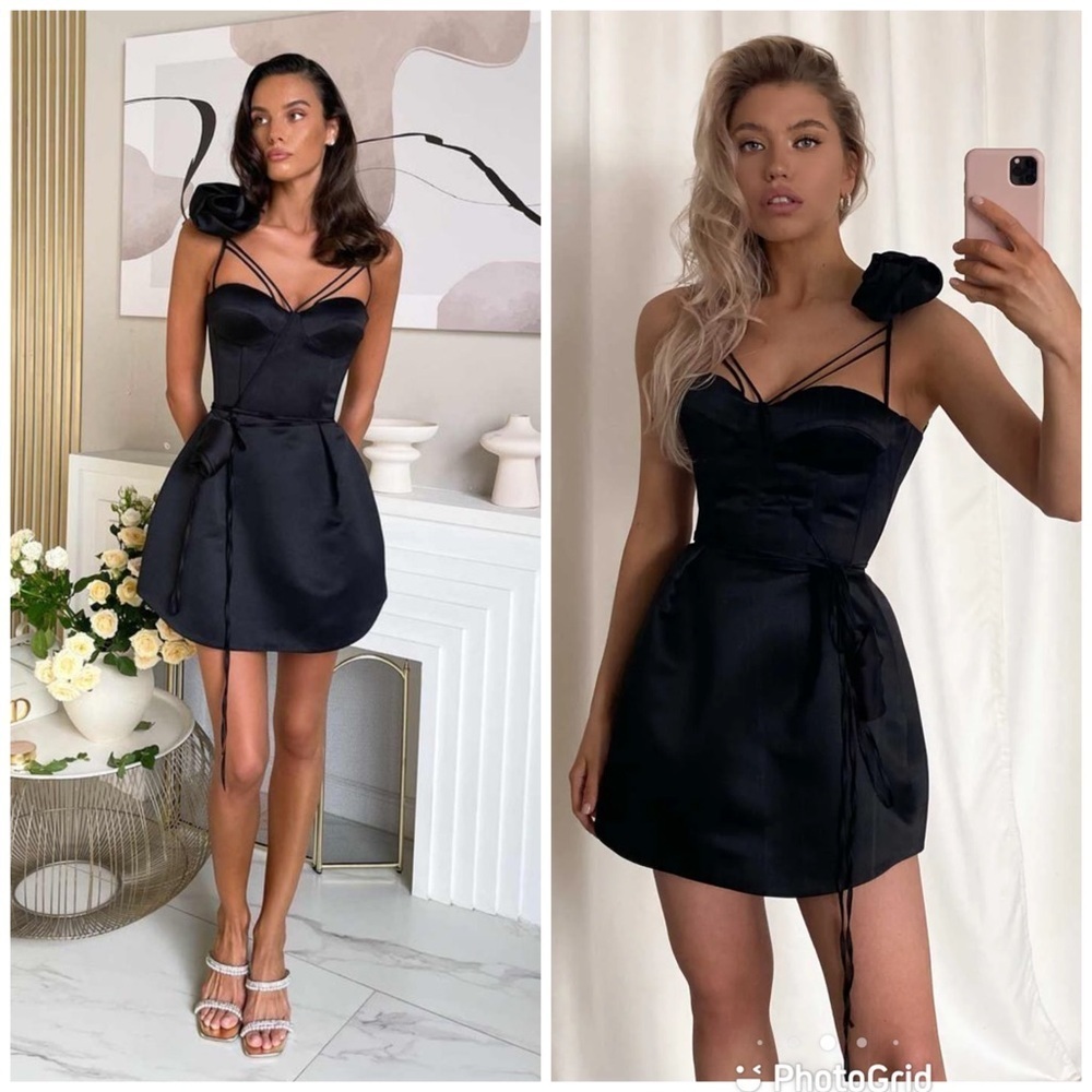 Post Meridiem Rose Detail Corset Bell Mini Dress — image 3 of 8